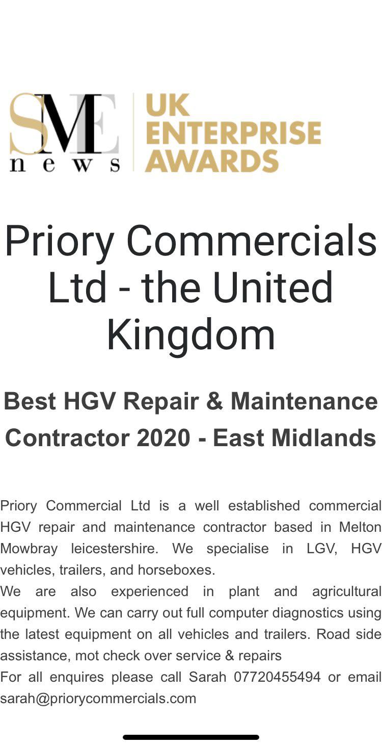 Priory Commercials Ltd Melton Mowbray 07720 455494