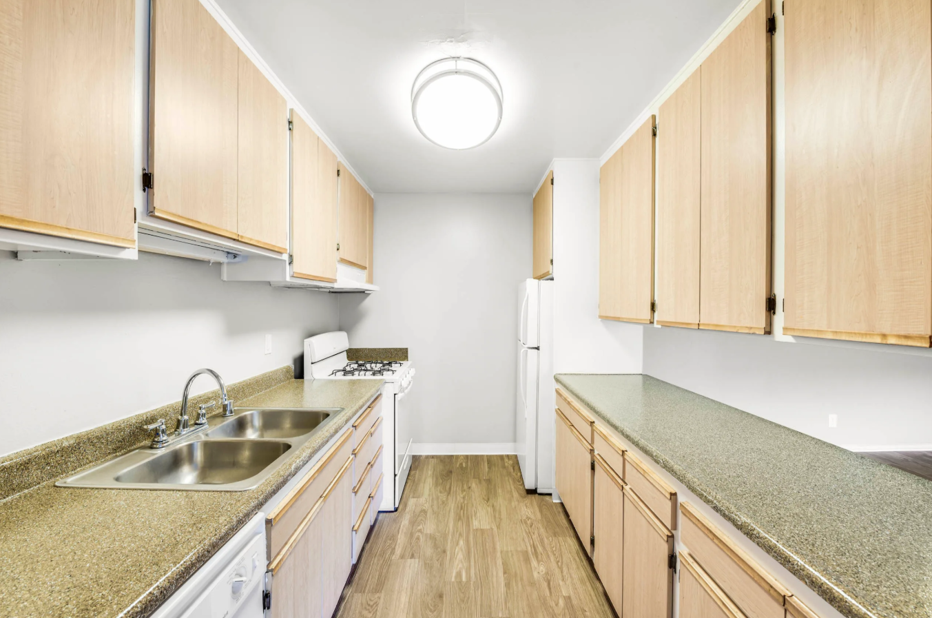 Kitchen with Wooden Cabinets