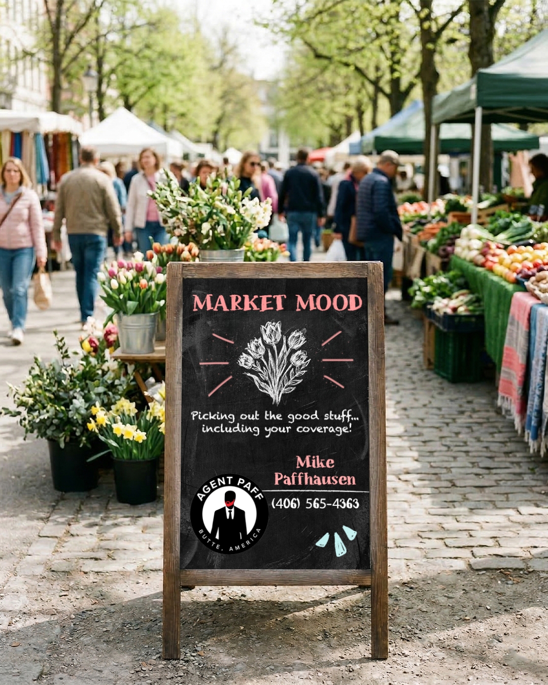 Fresh picks only. Flowers, produce… and maybe a quick coverage check while you’re at it.