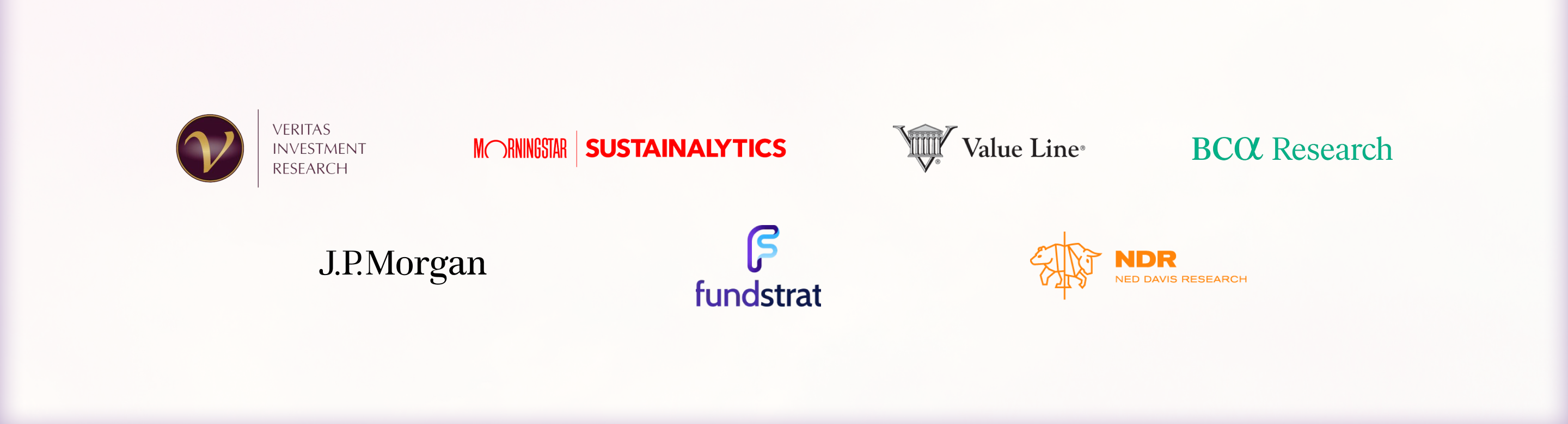 Logos belonging to Martin Private Wealth's third-party research partners.