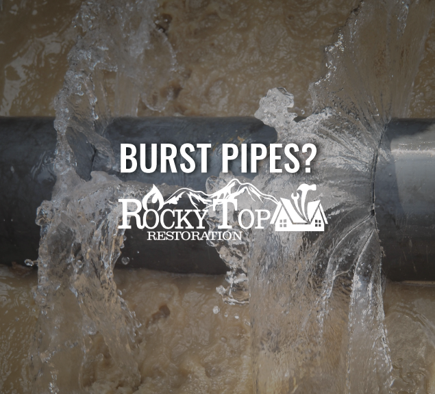 Leaky pipes, or burst pipes - we're prepared for anything at Rocky Top Restoration.