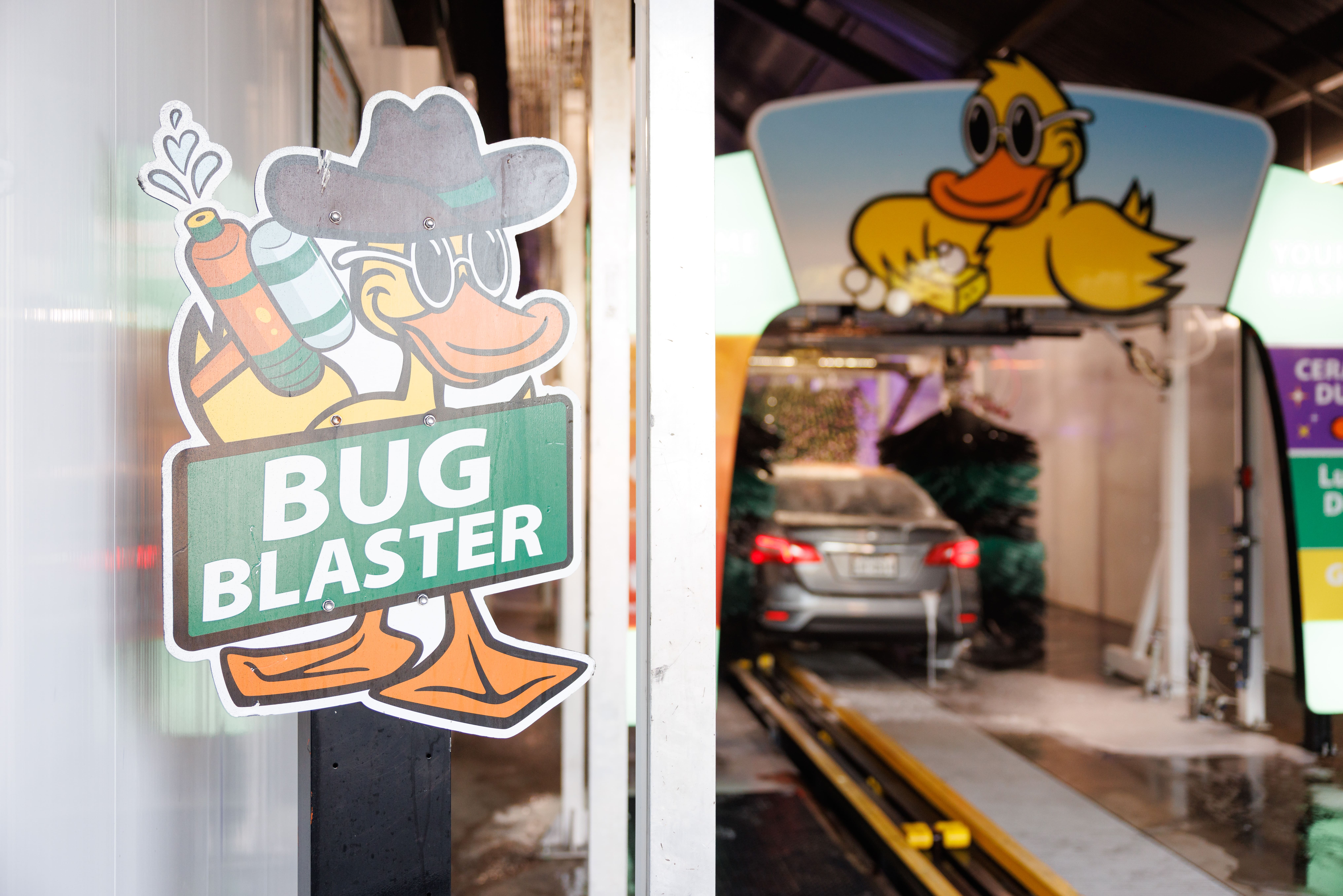 Tough on bugs and road grime. Our Bug Blaster station helps loosen debris before your vehicle enters the wash tunnel for a cleaner and shinier finish every time.