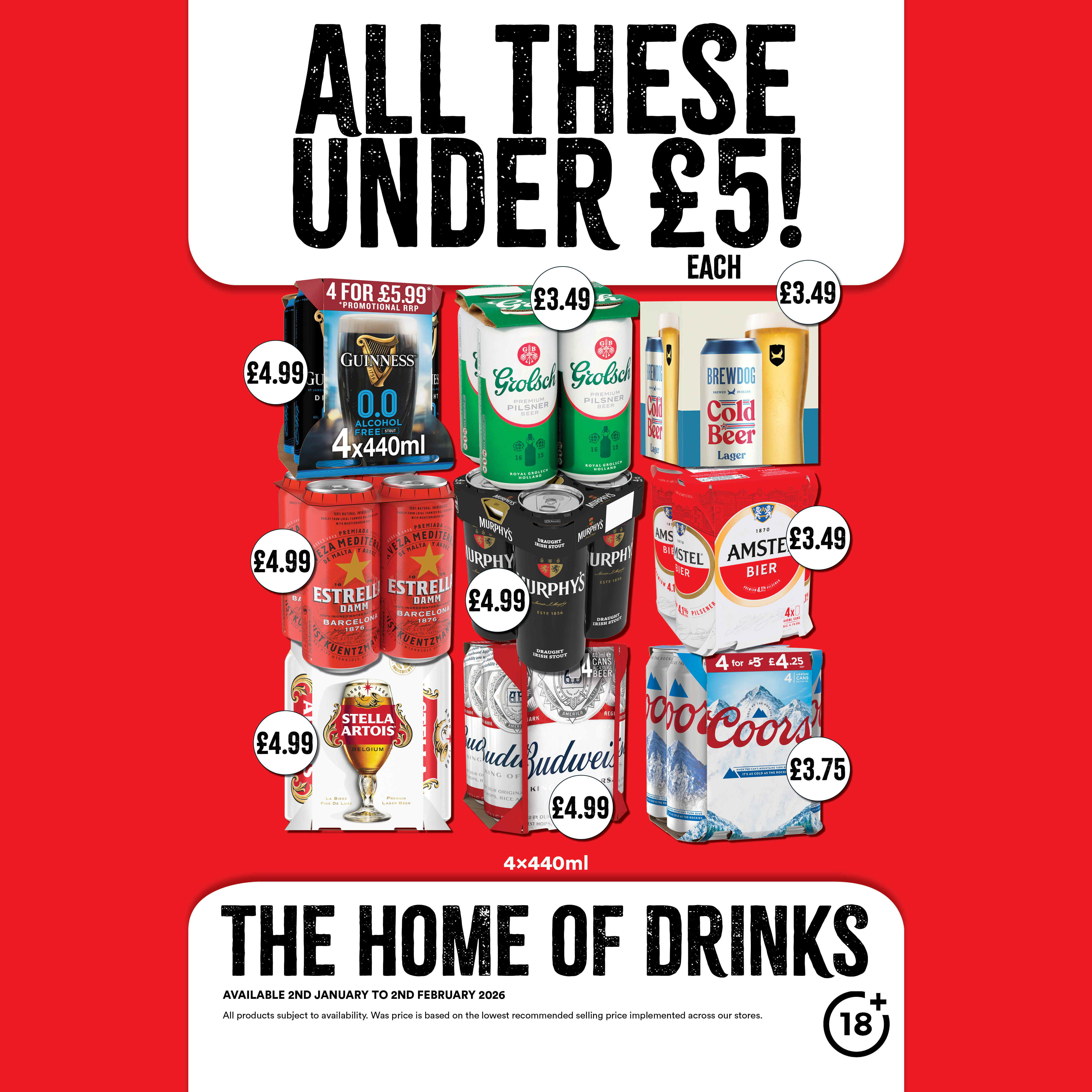 4 pack beers under &pound;5