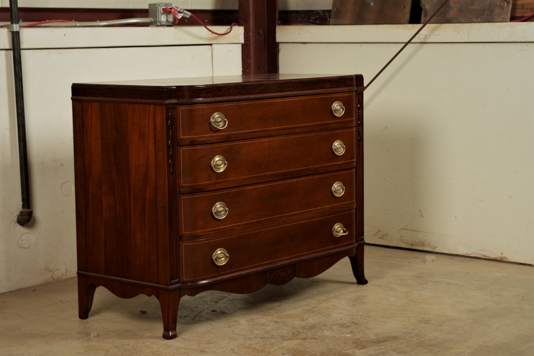 Wood Chest After Refinishing - Angled View