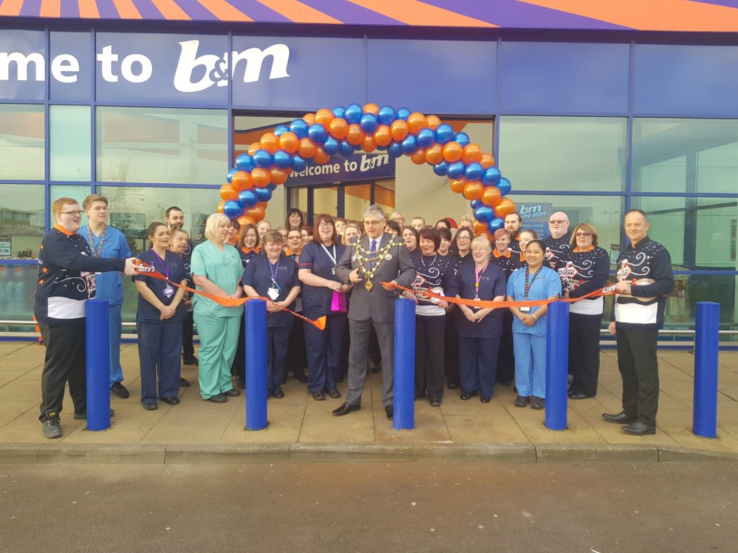 Mayor Councillor David Fouweather was at the new B&M Newport at 28 East Retail Park to officially open the store.
