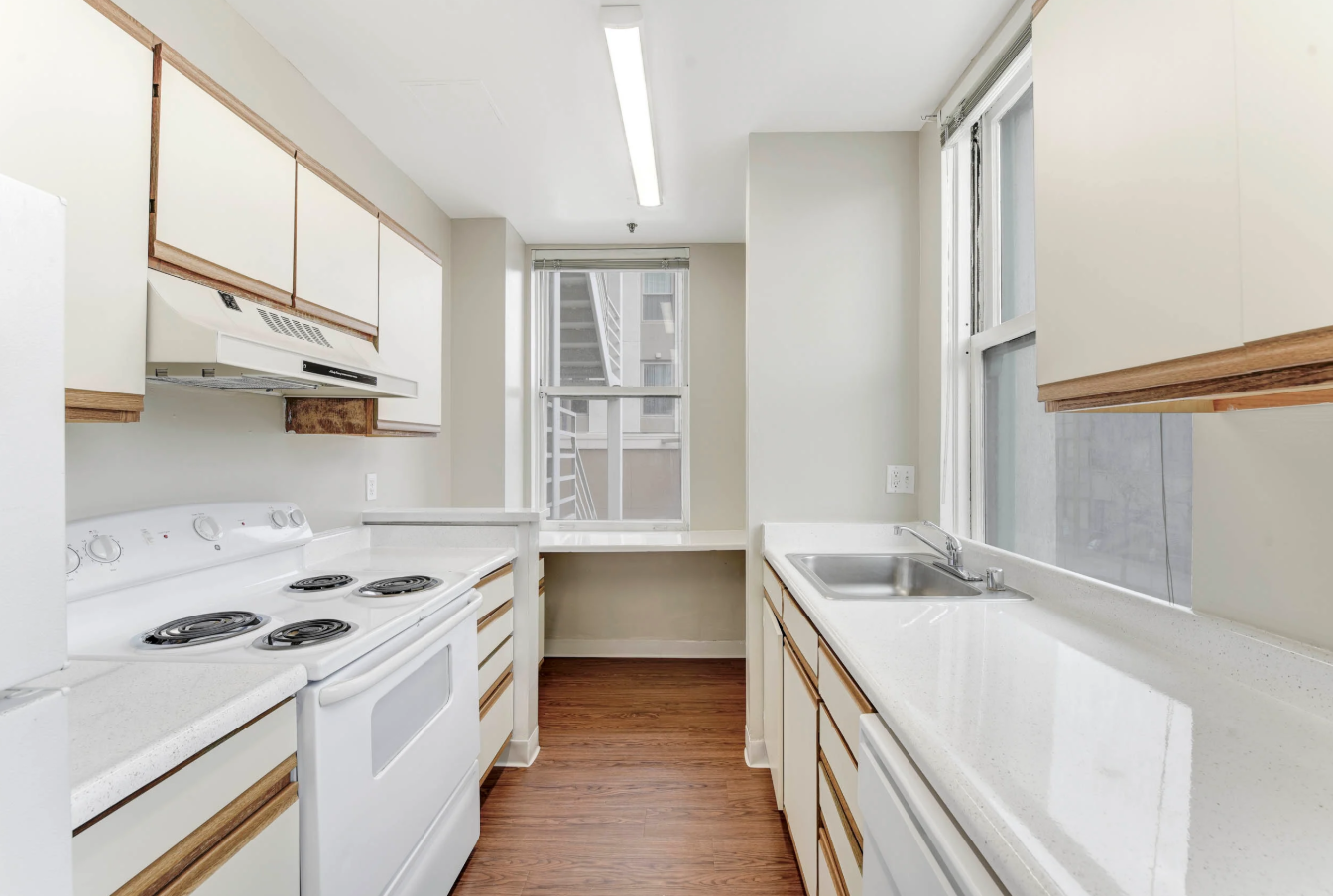 Kitchen with White Appliances
