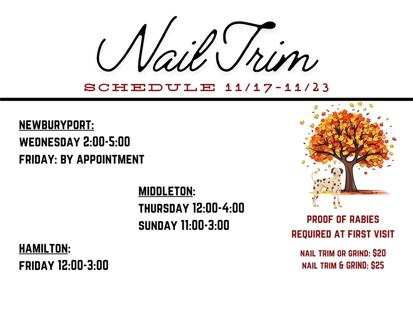 Image of Local Pet Event Nail Trim Schedule Nearby