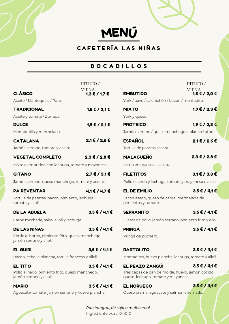 Images Cafetería Las Niñas