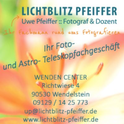 Lichtblitz Pfeiffer Foto- Fachgeschäft und Astro-Teleskop- Fachgeschäft in Wendelstein - Logo