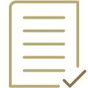 Check marked document icon.