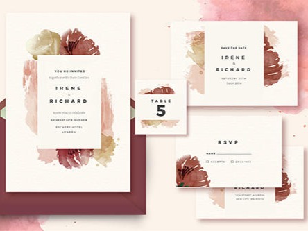 Sample printed wedding materials from The UPS Store in Fargo, ND