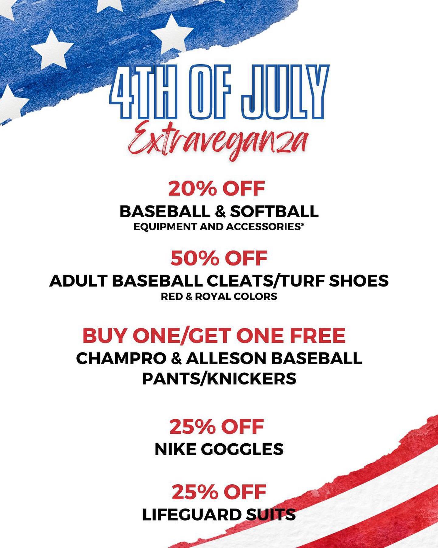 LAST DAY! Don’t miss out on savings! Last chance to stock up in baseball, softball, swim, dance, gym Disco Sports Richmond (804)285-4242