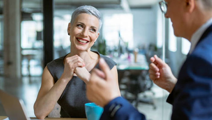 An advisor speaking with a client.