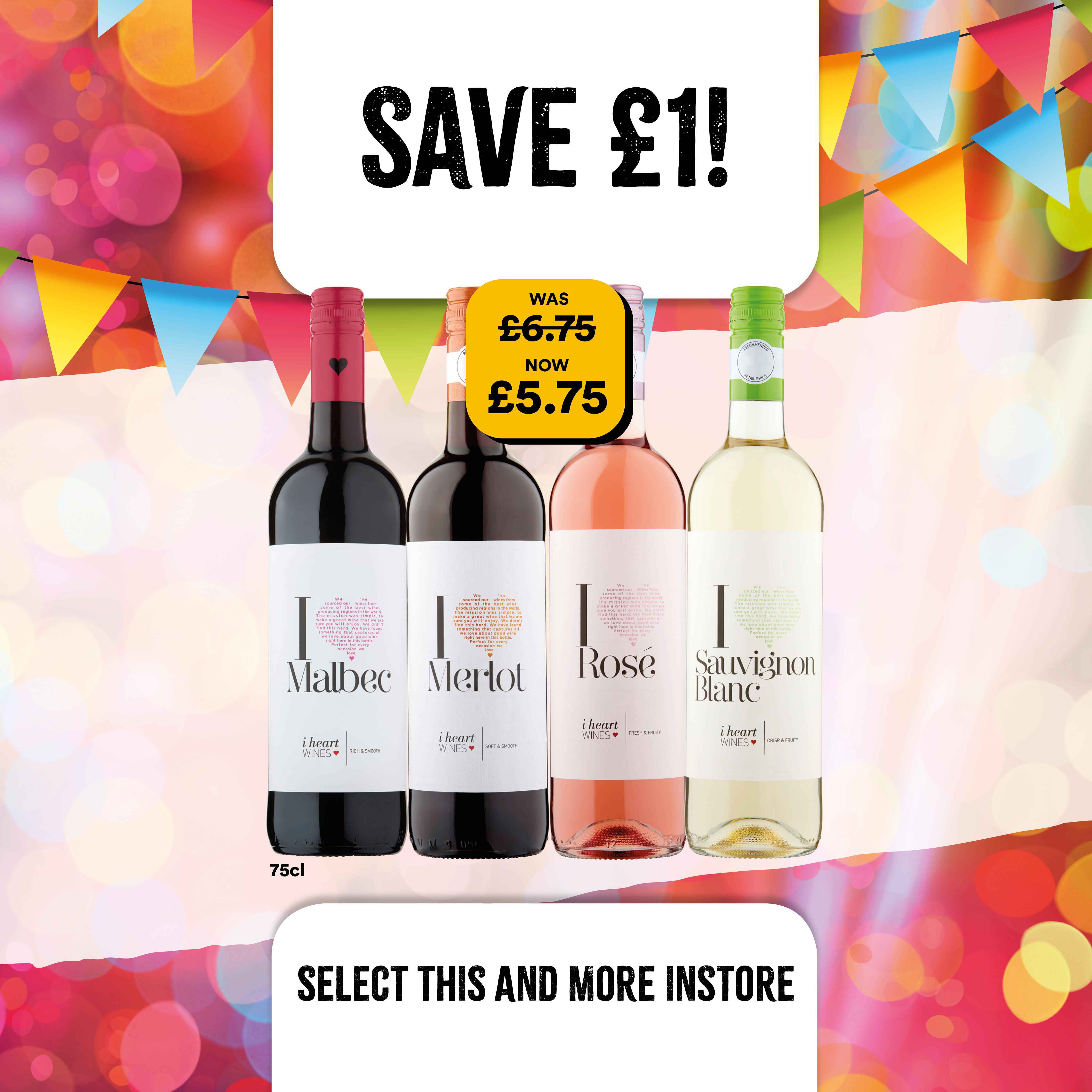 i heart wine save £1 Bargain Booze Select Convenience Brentwood 01277 374893