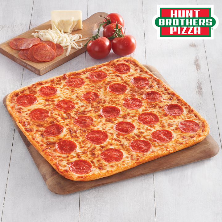 Hunt Brothers® Pizza Pepperoni Pizza on your choice of Original Crust or Thin Crust. Topped with zes Hunt Brothers Pizza Bloomfield (573)568-4507