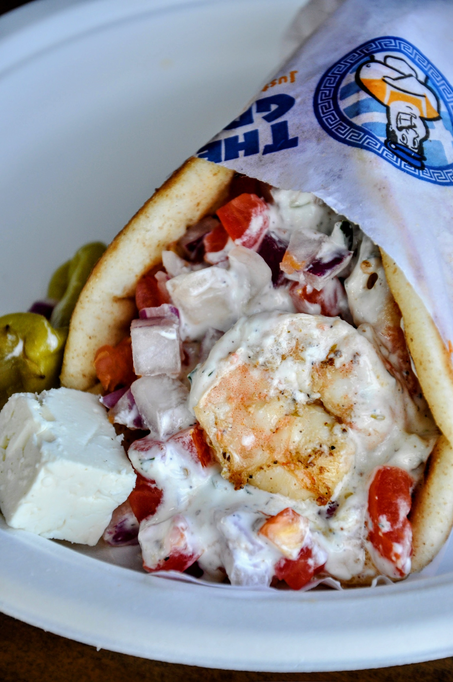 Shrimp Souvlaki Pita Sandwich