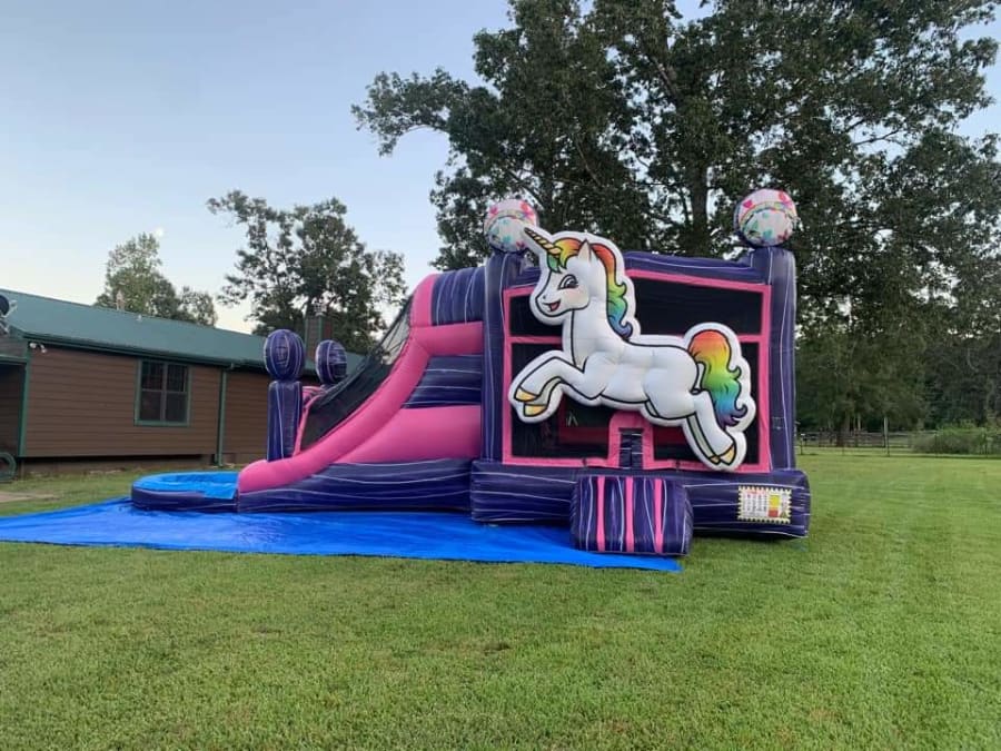 Unicorn Slide Bounce House Combo