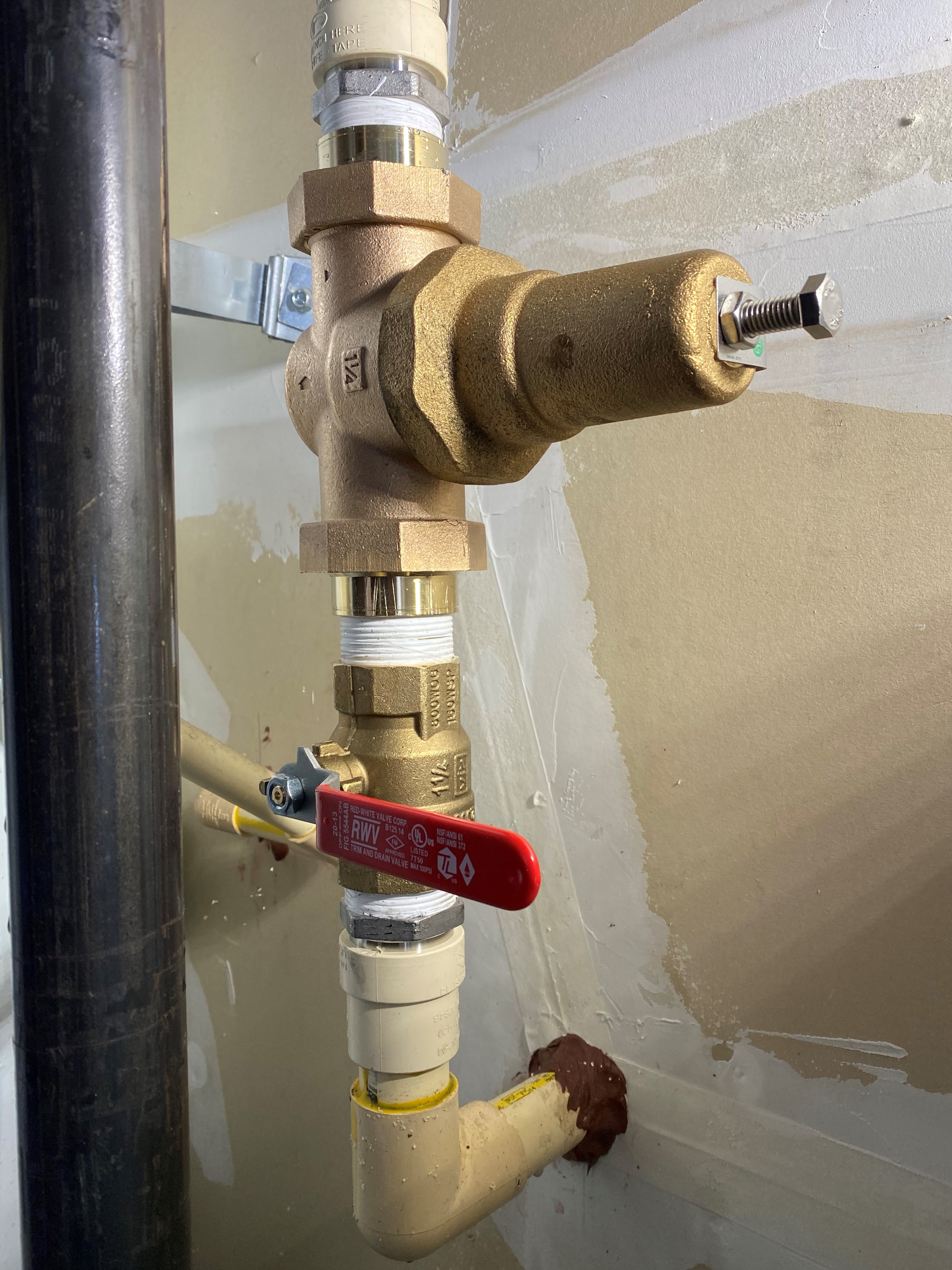 Replacing an 1-1/4" PRV and the main water shut off valve