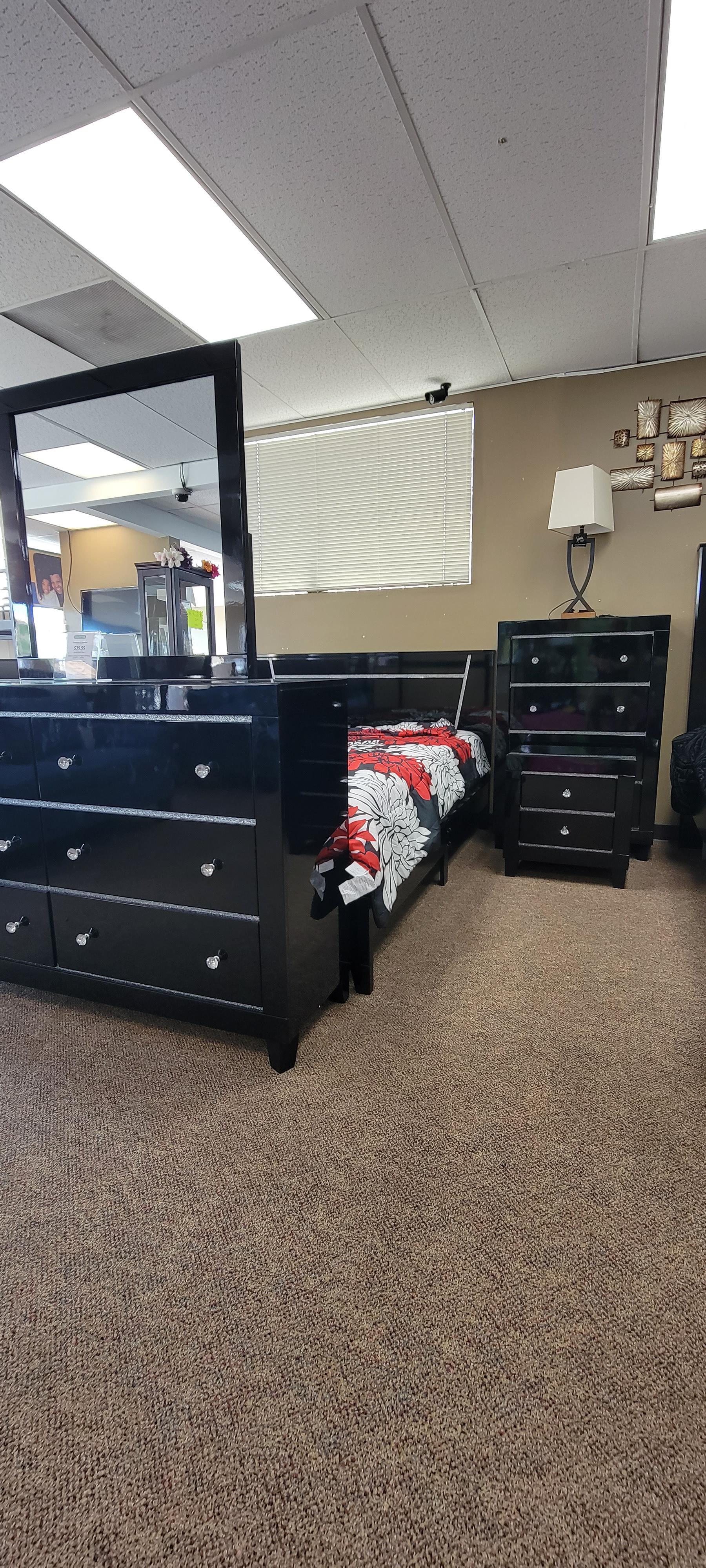Furniture of America queen bed room set.