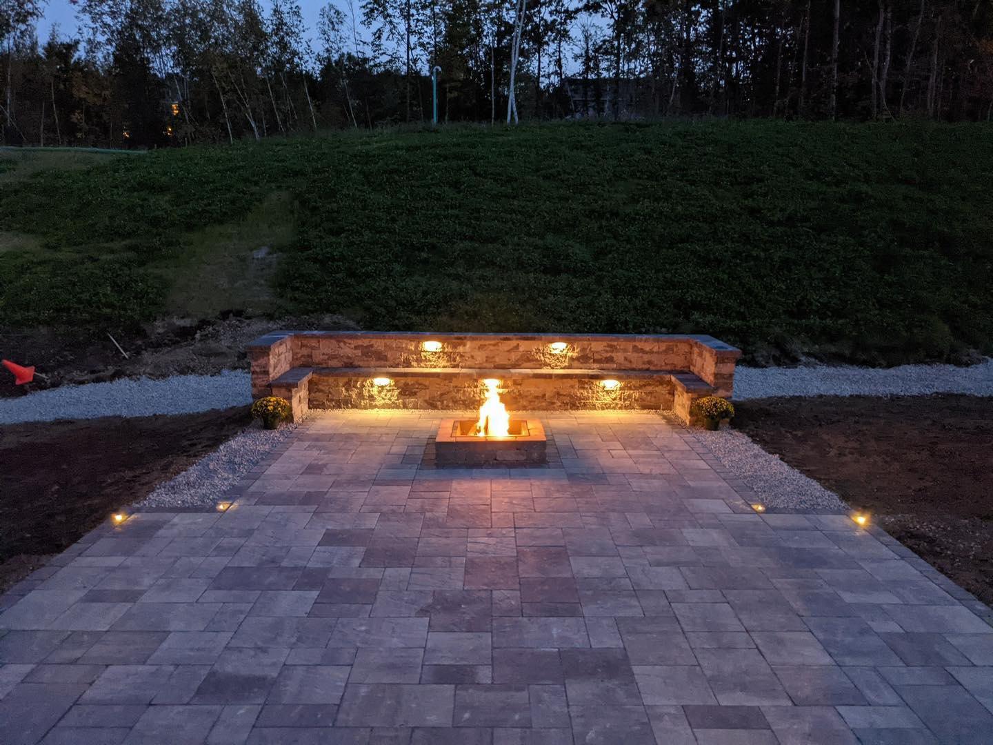 Patio and sitting wall