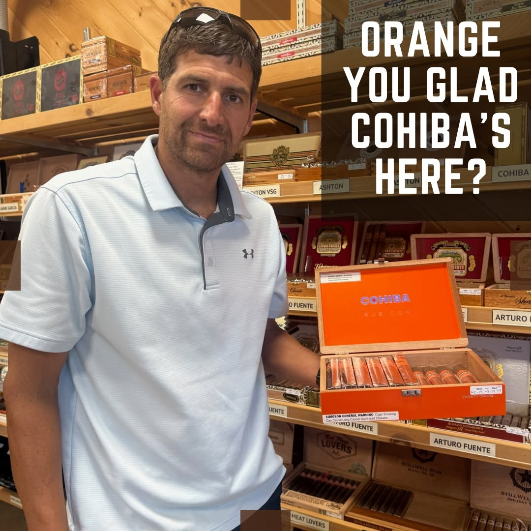 Just landed at The Cigar Box PA: Cohiba Rubicon cigars in their unmistakable orange box. Bold, refined and ready for your humidor, this premium arrival invites cigar lovers to cross the line in style.
