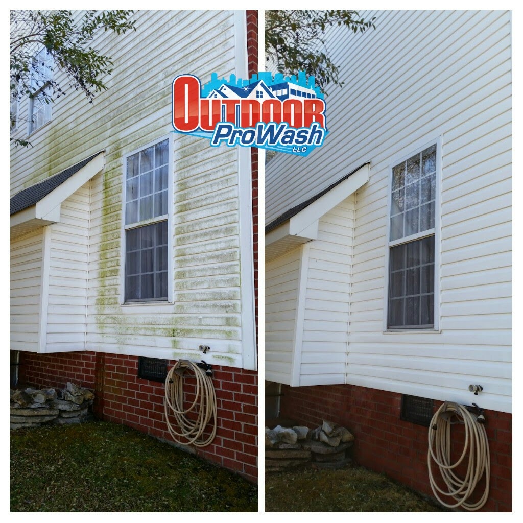 Before and after soft wash vinyl siding