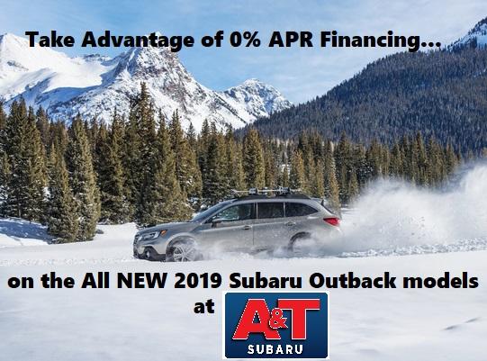 Take Advantage of 0%APR Financing on the all new 2019 Subaru Outback! A&T Subaru Sellersville (215)257-8022