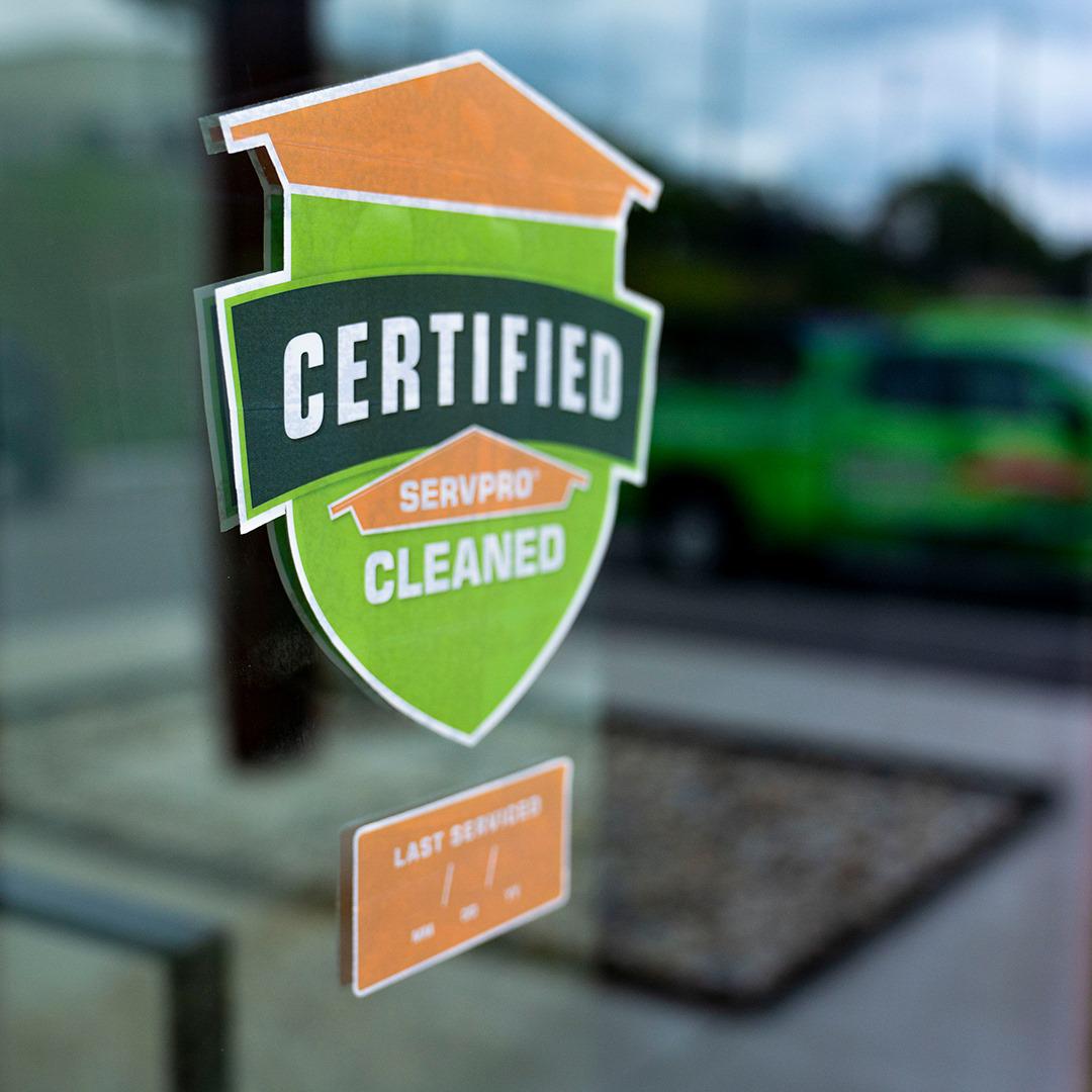 Display your commitment to clean with the Certified: SERVPRO Cleaned Logo. Customers and employees will know that SERVPRO, the nation’s #1 choice in cleanup and restoration, was there.