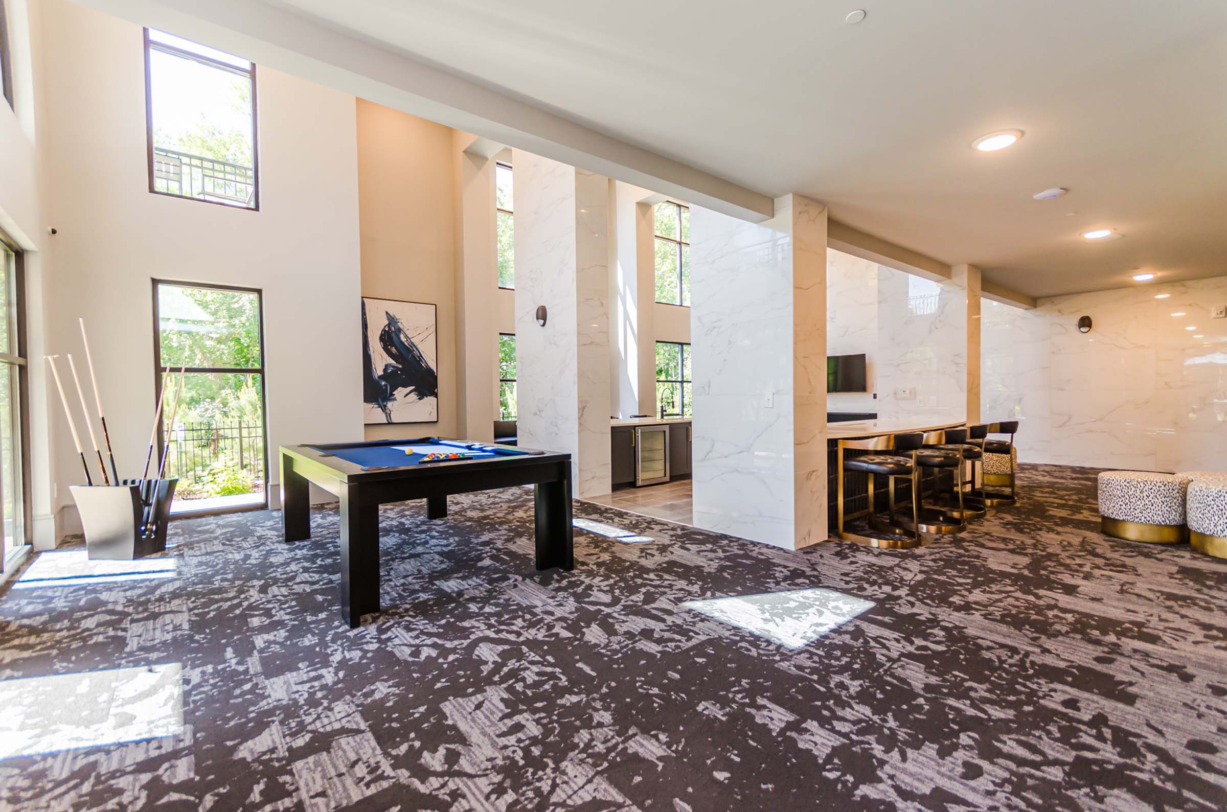 Indoor resident lounge at Camden Alpharetta apartments in Alpharetta, GA