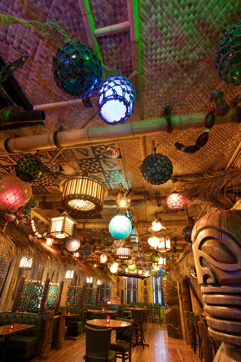 The Bamboo Room tiki bar is an immersive, exotic tropical hideaway nestled in the heart of Downtown Savannah. The design of The Bamboo Room features a collection of artifacts sourced from around the globe, personal collections, and hand-carved one of a kind items.