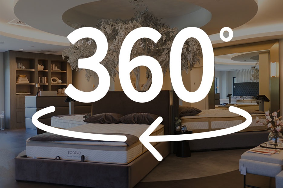 Interactive 3D virtual tour of the Saatva Viewing Room in Westport, Connecticut.