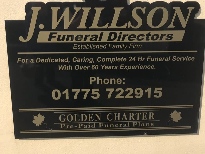 J Willson Funeral Directors Spalding 01775 722915