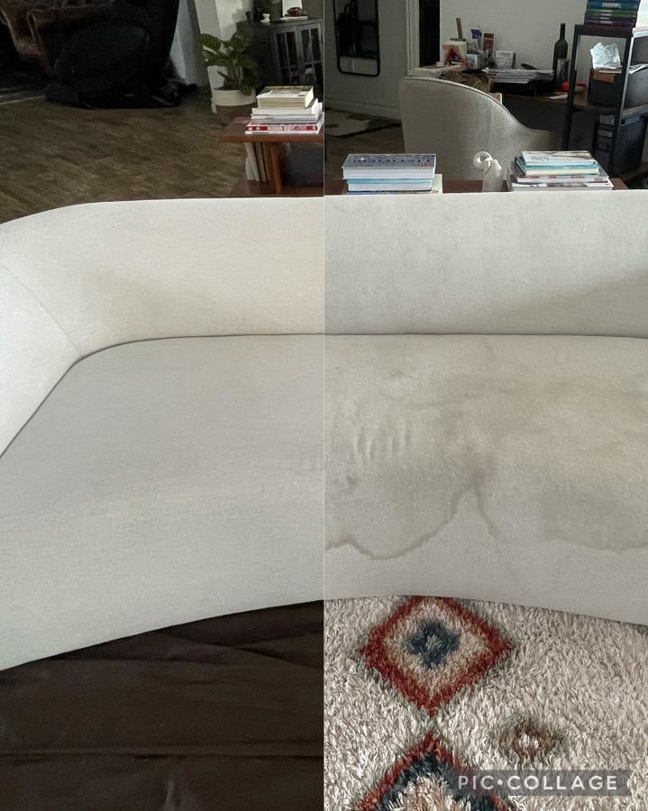 before and after upholstery cleaning in anderson White River Chem-Dry Muncie (765)217-4337