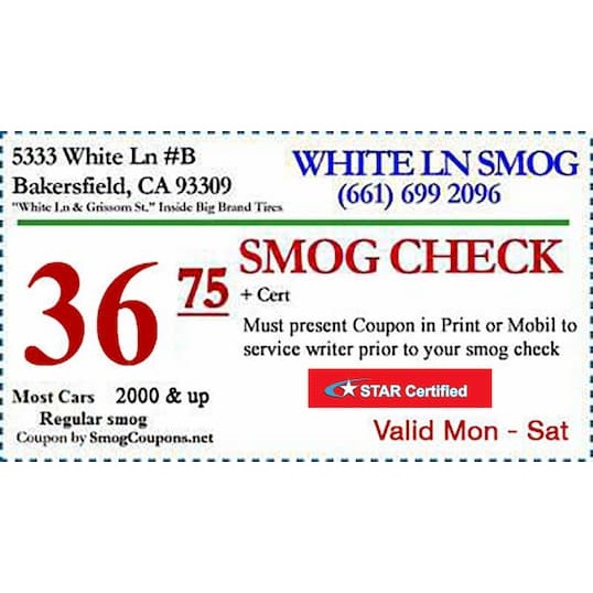 White Ln Smog Check Logo