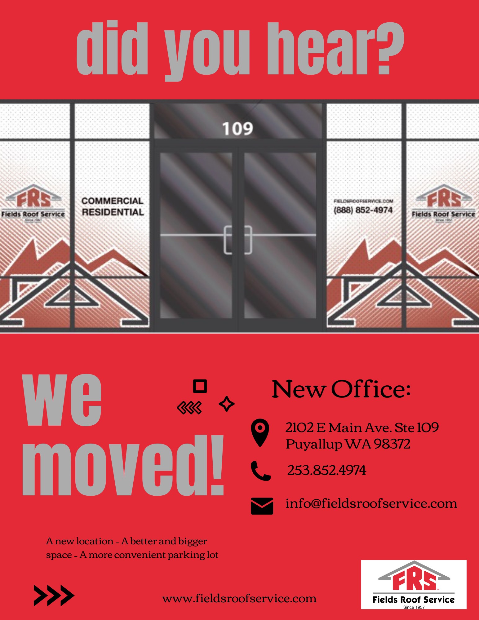 Our Office has moved! We are now located in Puyallup