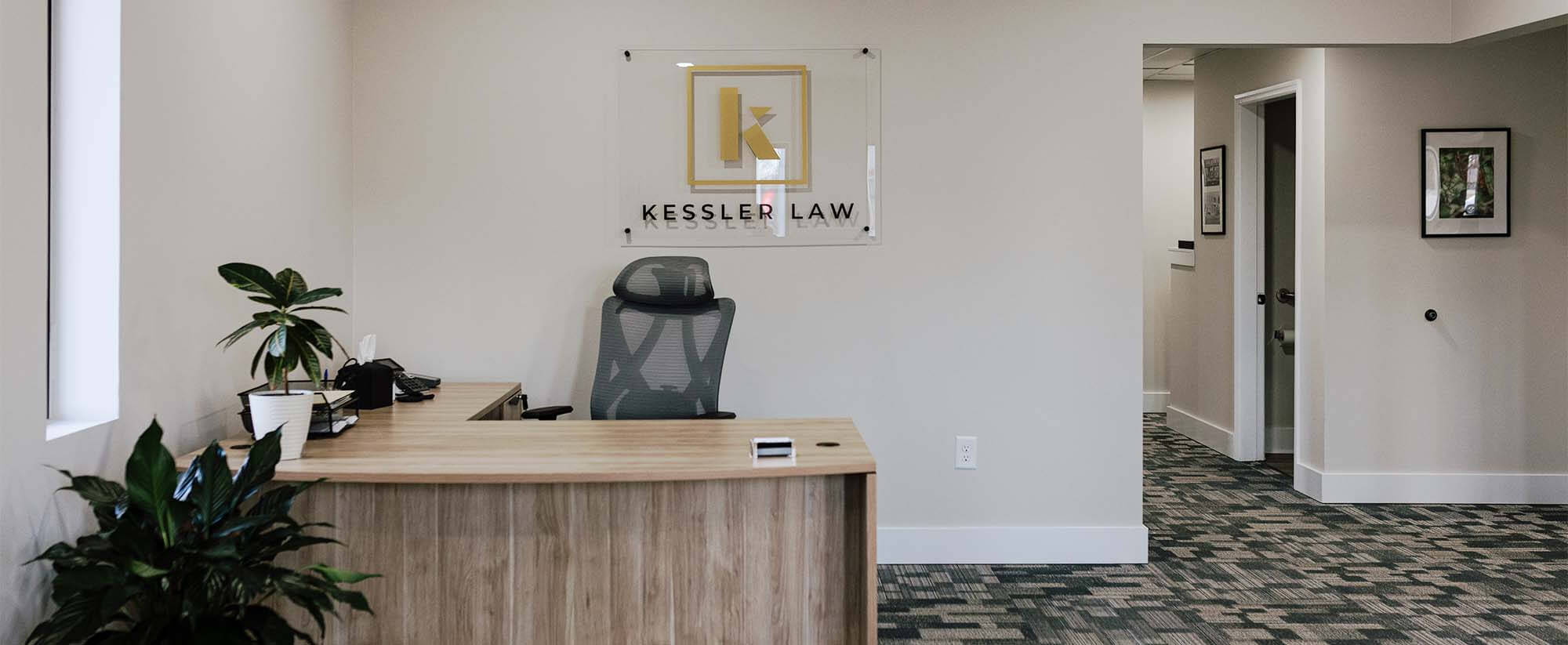 Interior view of main lobby area for Kessler Law in Decherd, TN