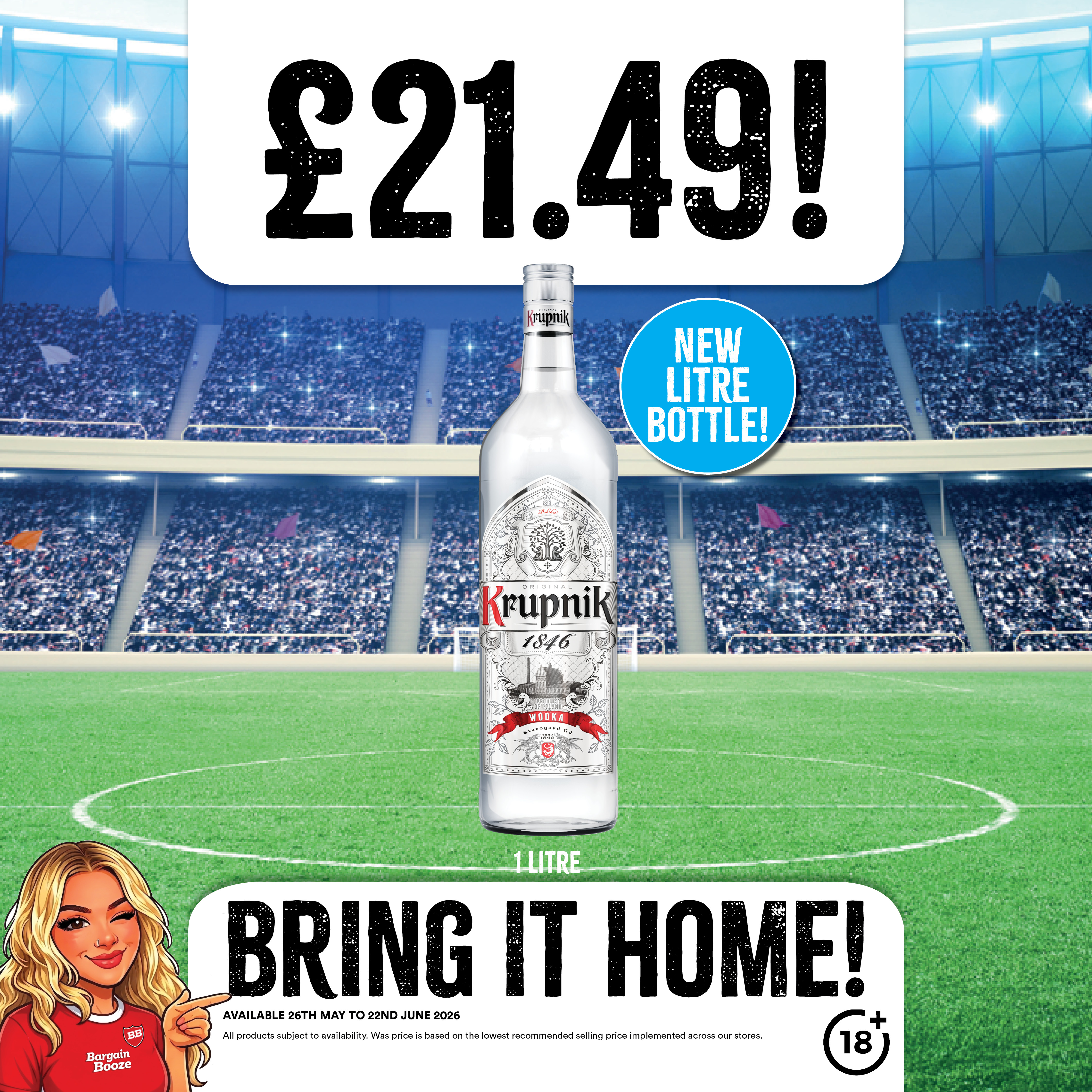 &pound;21.49 Krupnik Vodka 1L