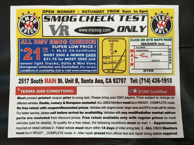 Images VR smog check test only