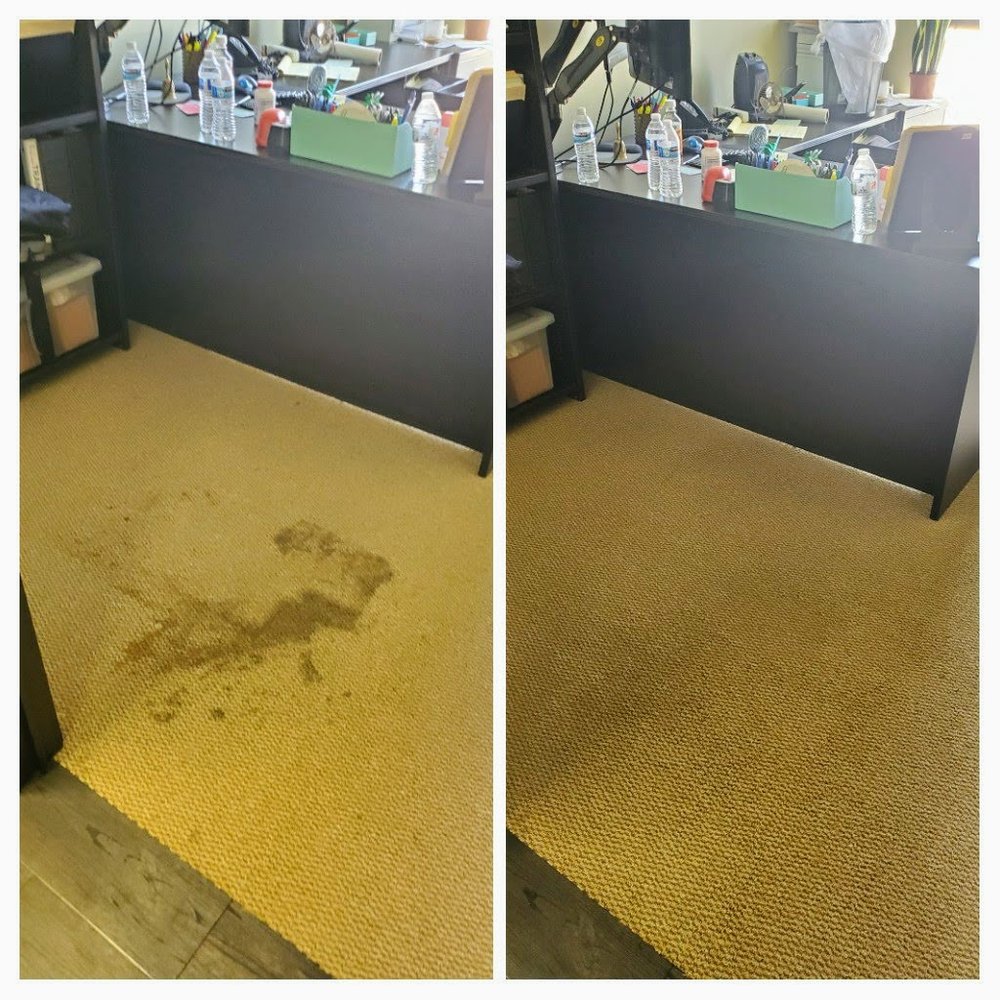 Before and after stain removal in Seal Beach