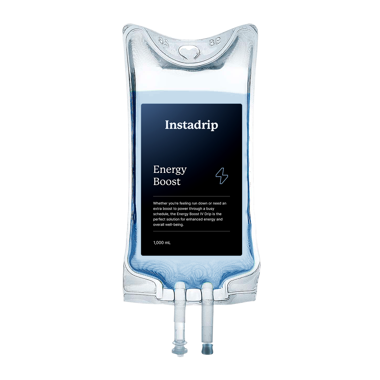Instadrip Energy Boost IV therapy bag for increased energy, hydration, and vitality.