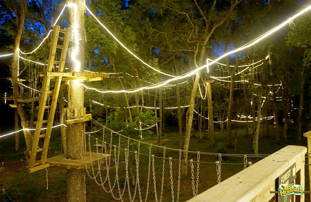 Climb at night at TreeHoppers TreeHoppers Aerial Adventure Park Dade City (813)381-5400
