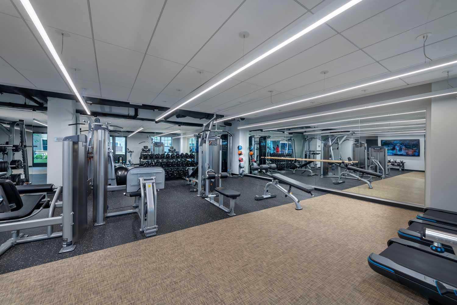 Expansive 24-hour fitness center