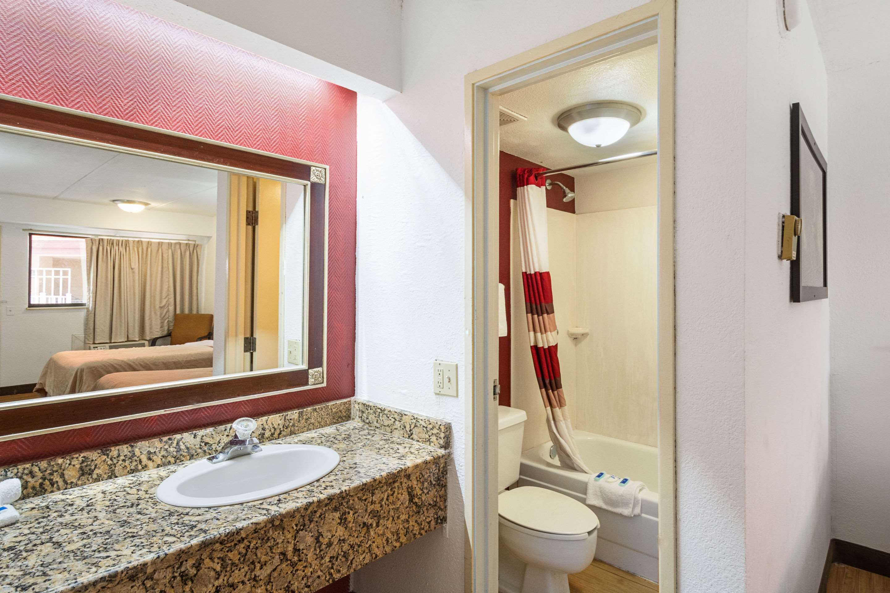 Vanity in bathroom