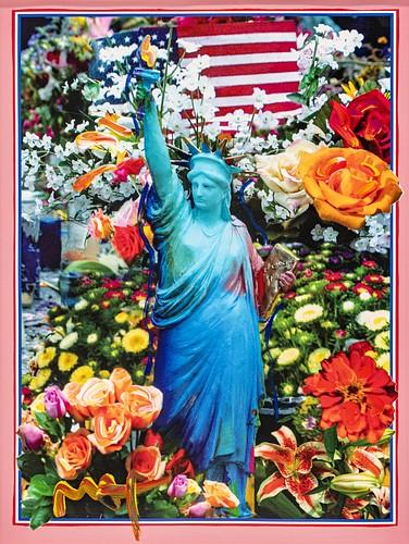Statue of Liberty Painting with flowers