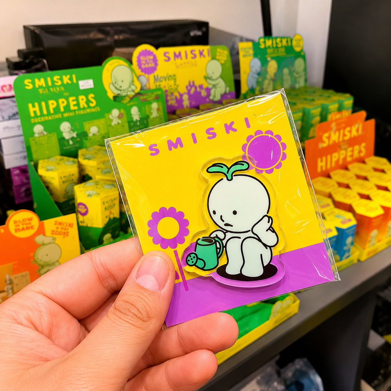 Select locations feature a promotion where the purchase of three Smiski items includes a complimenta 