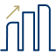 Uptrend bar graph icon.