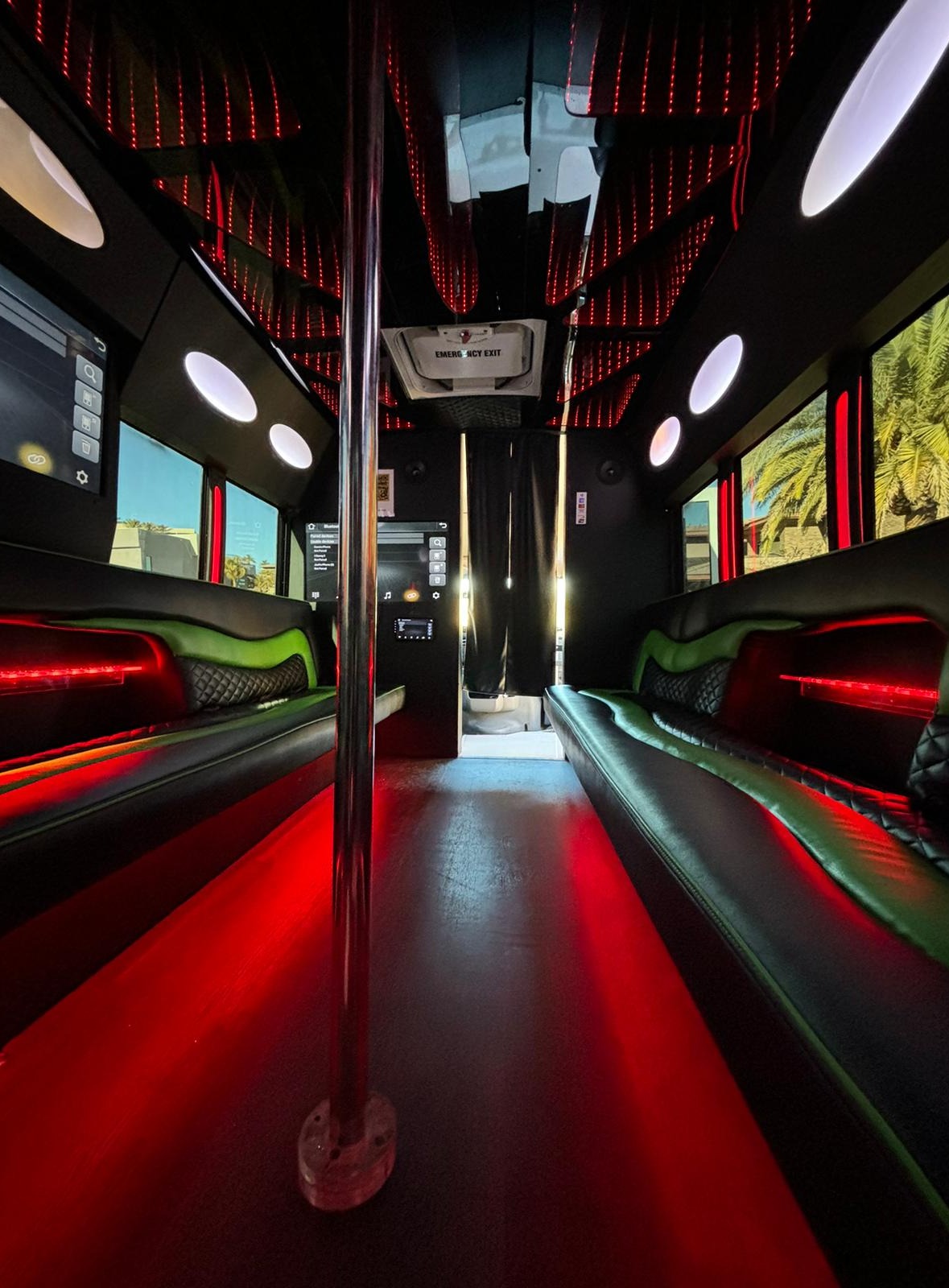 Las Vegas Party Bus 20-24 Passenger Party Bus with dance pole and state of the art sound, video and lighting.