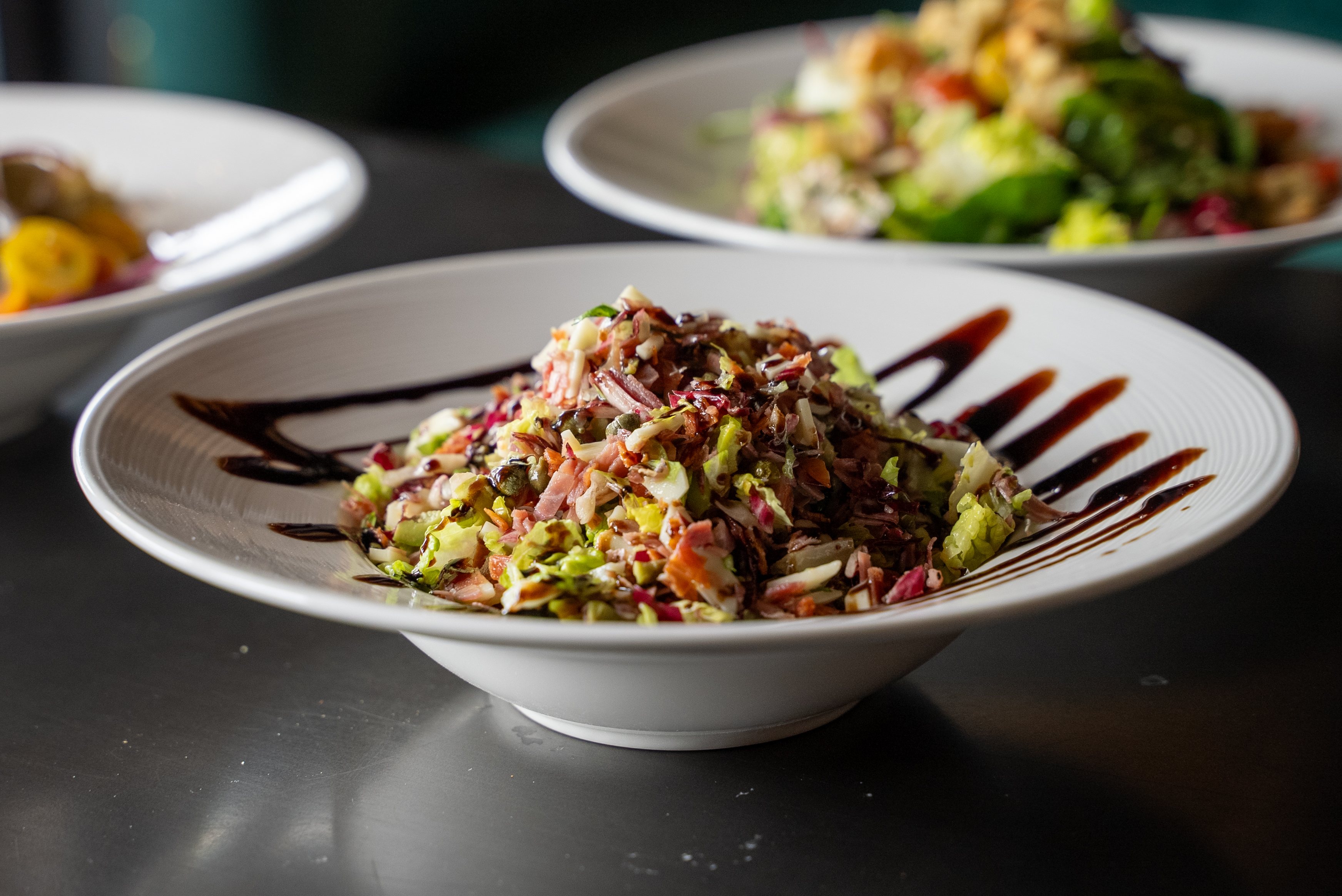 think classic Italian sandwich turned into salad. All the meats, cheese and flavor!