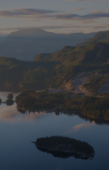 Scenic aerial view of a river valley in Western Canada.