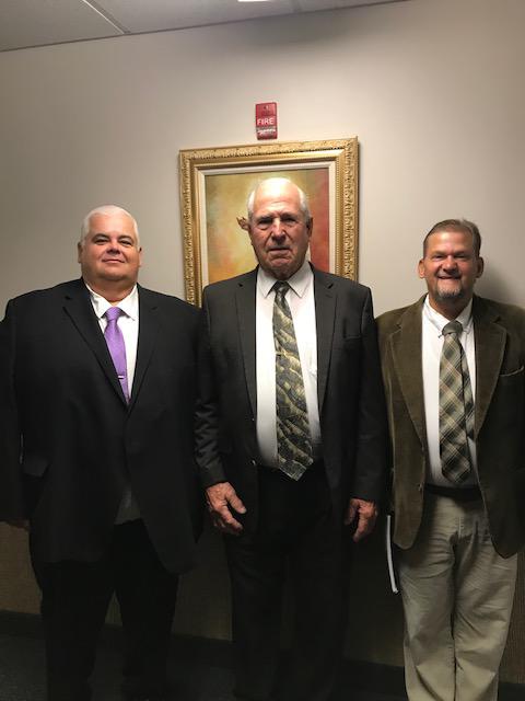 Branch President Jim Martin with his two councilors